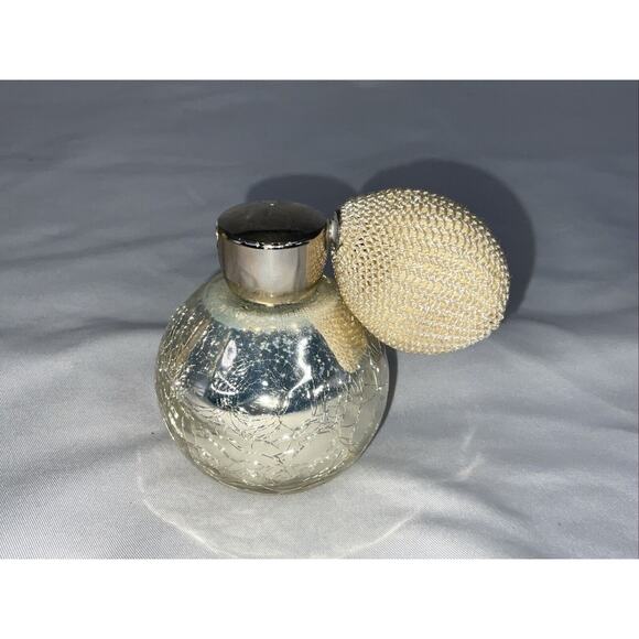 VTG VINTAGE NEW HOLMSPRAY SILVER CRACKLE GLASS PERFUME BOTTLE ATOMIZER IOB - Picture 2 of 12